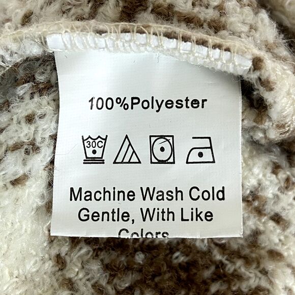 Aly Daly Shacket Womens Medium White Tan Button Front Collared Textured Neutral - Picture 4 of 5